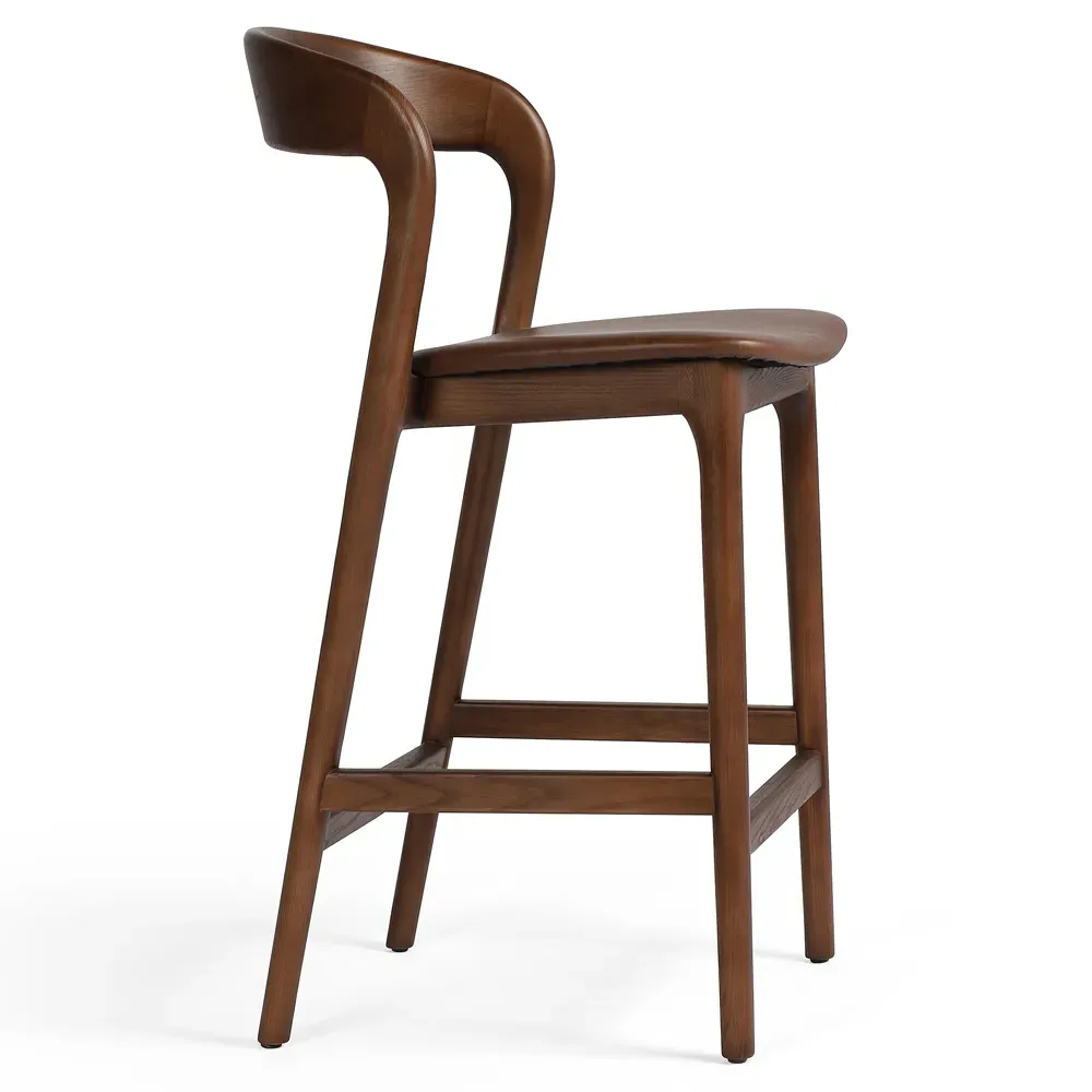 Nanda Counter Stool - Brown, Leather