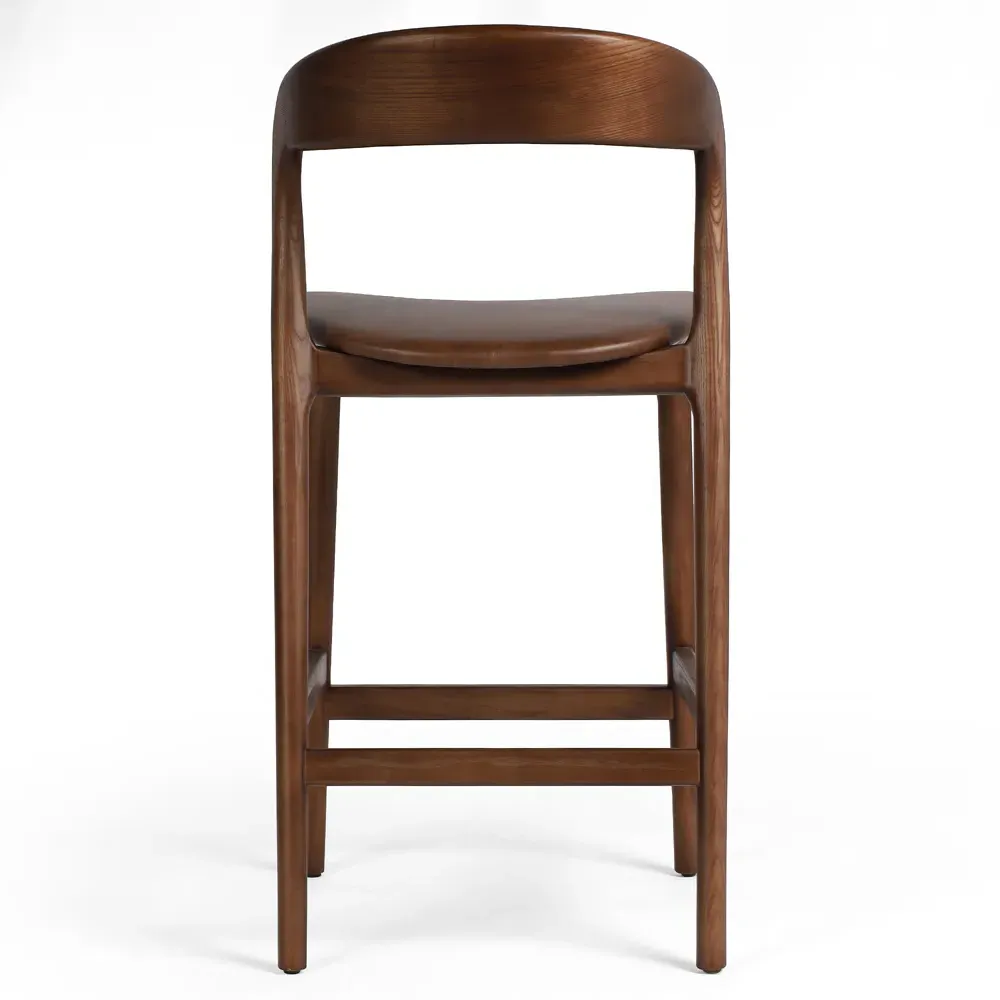 Nanda Counter Stool - Brown, Leather