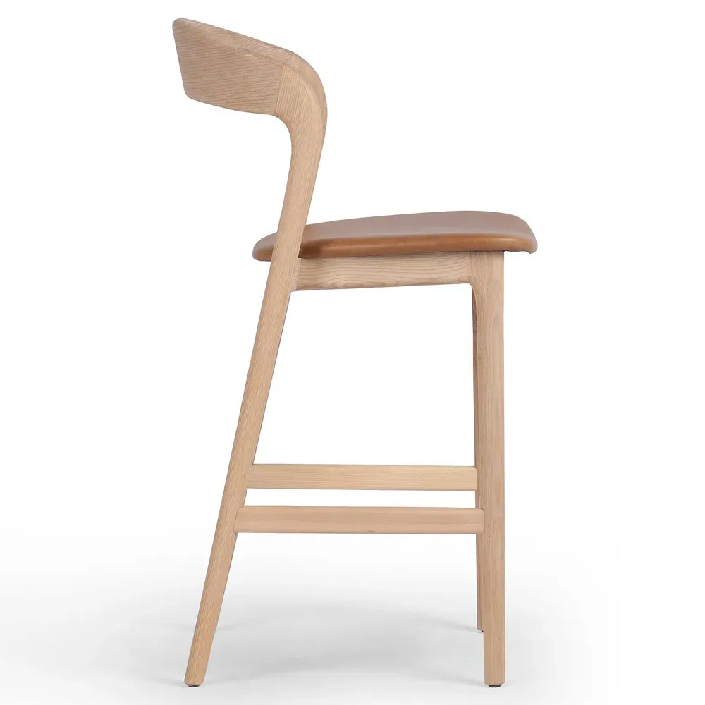 Nanda Counter Stool - Tan, Ash Wood