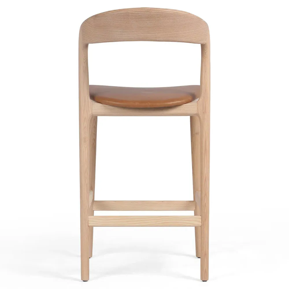 Nanda Counter Stool - Tan, Ash Wood