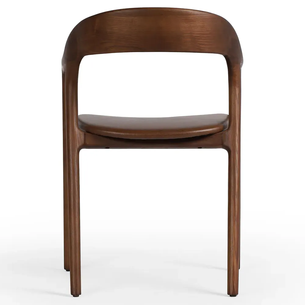 Nanda Dining Arm Chair - Brown, Leather