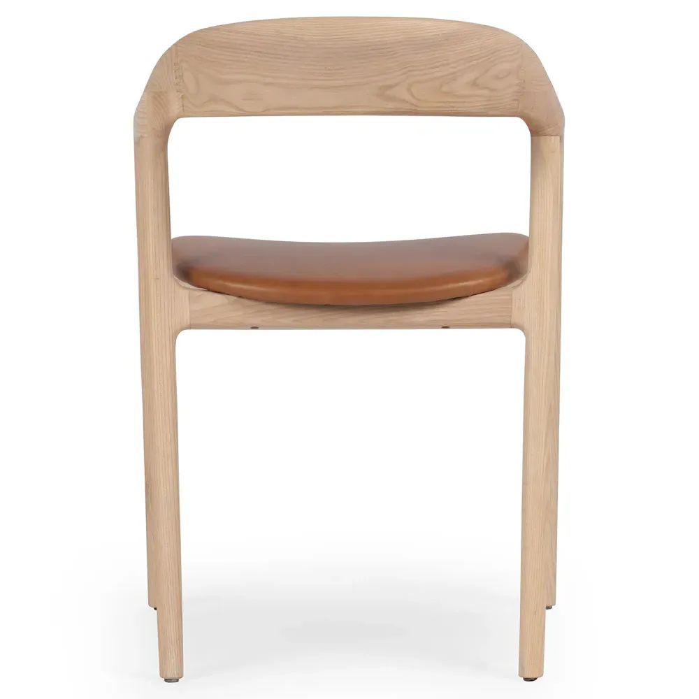 Nanda Dining Arm Chair - Brown, Leather