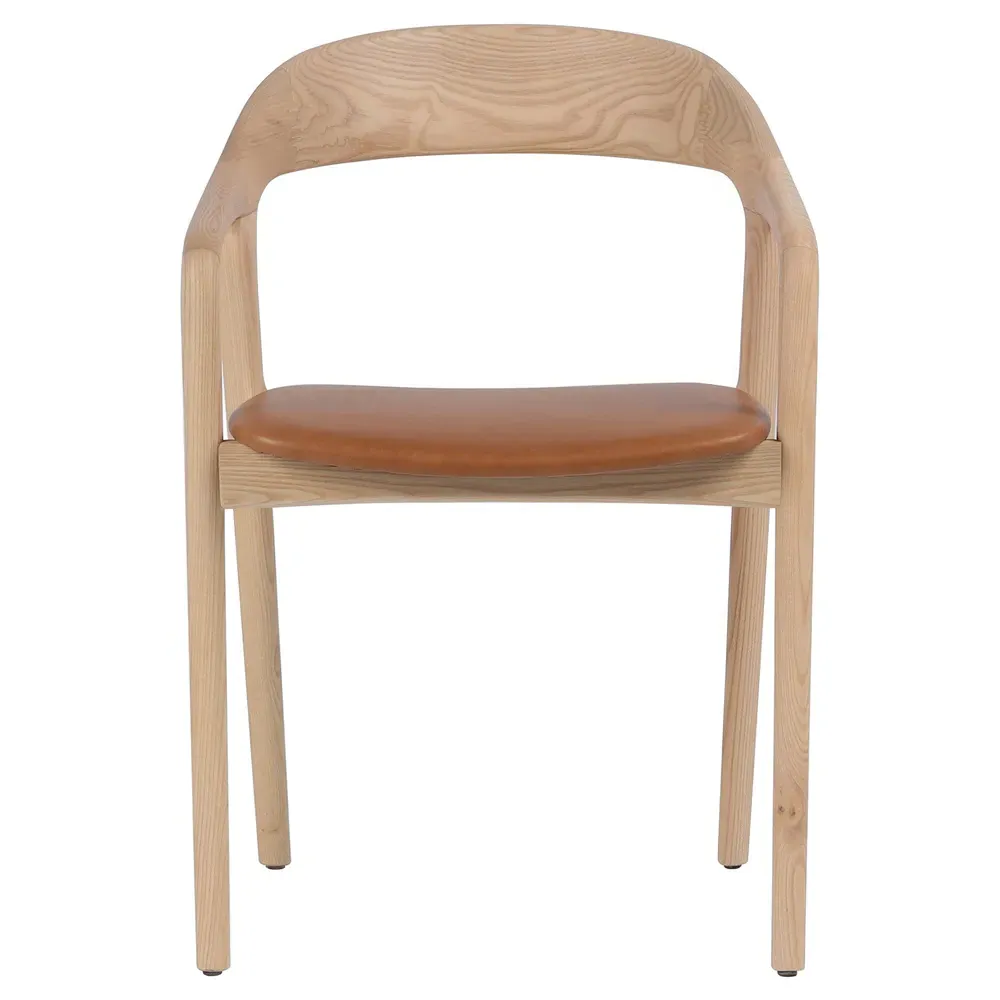 Nanda Dining Arm Chair - Brown, Leather image