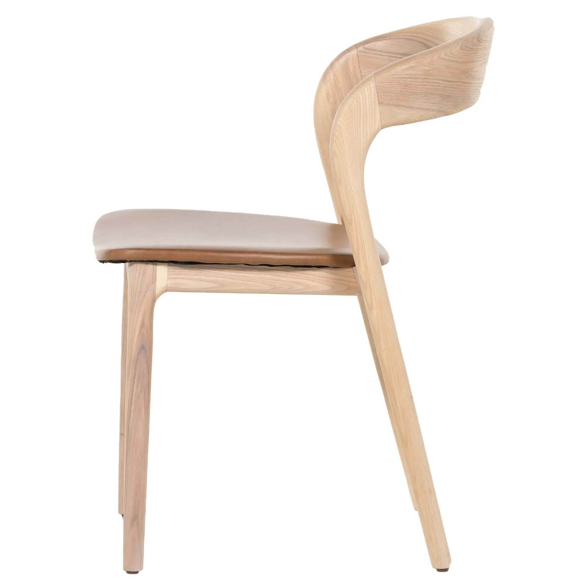 Nanda Dining Side Chair - Beige, Leather