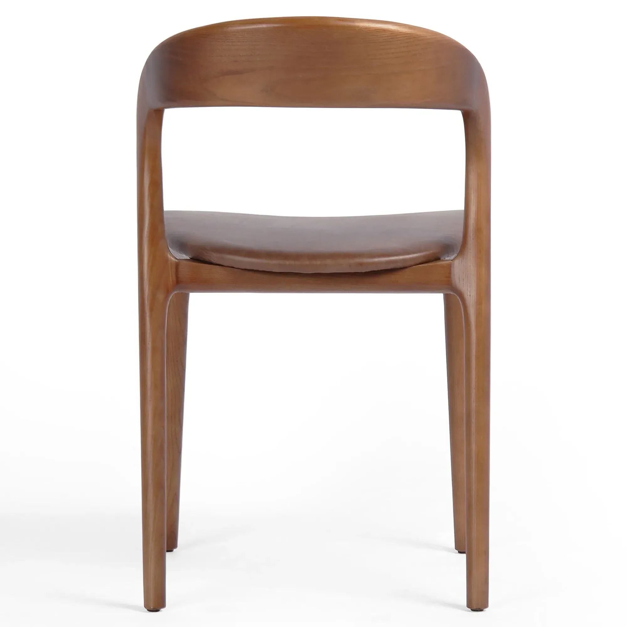 Nanda Dining Side Chair - Brown, Leather