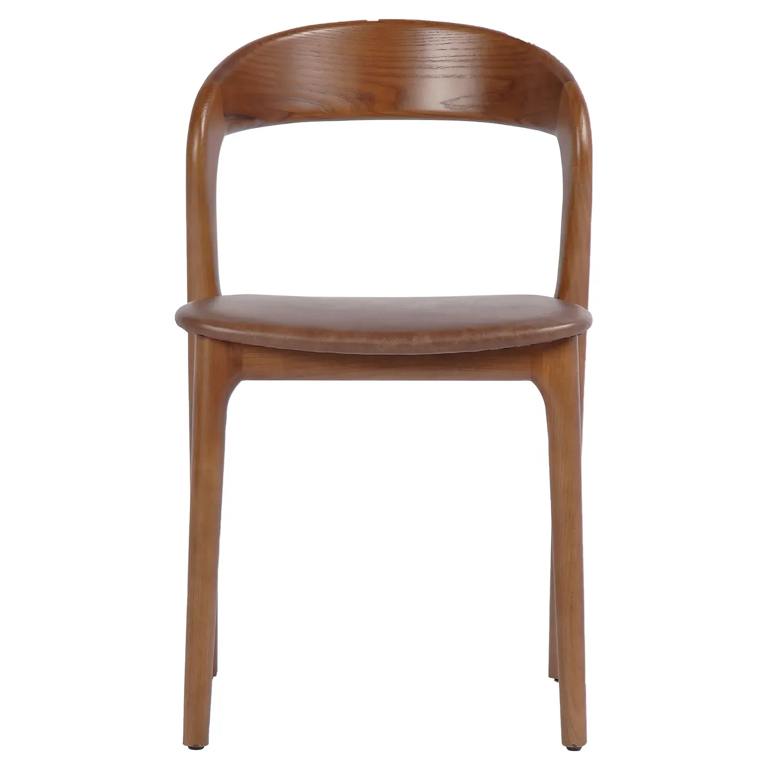Nanda Dining Side Chair - Brown, Leather