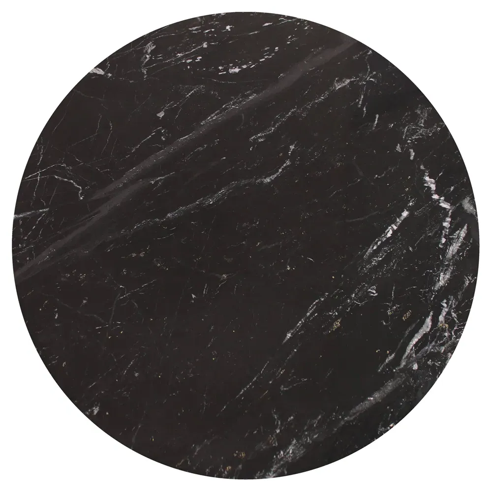 Nanna Round Drum Coffee Table - Black, Marble