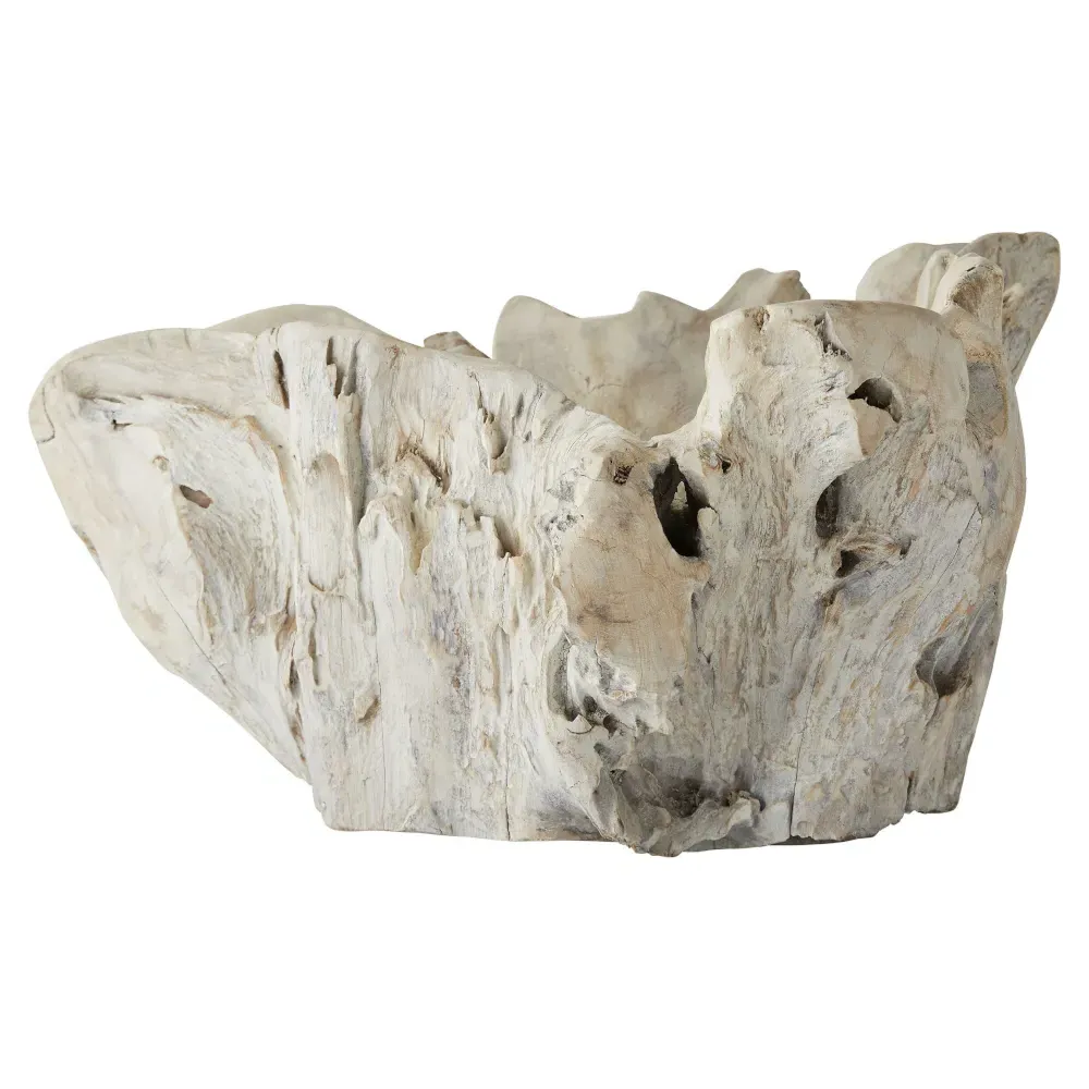 Nantucket Round Bowl Centerpiece - Beige, Driftwood