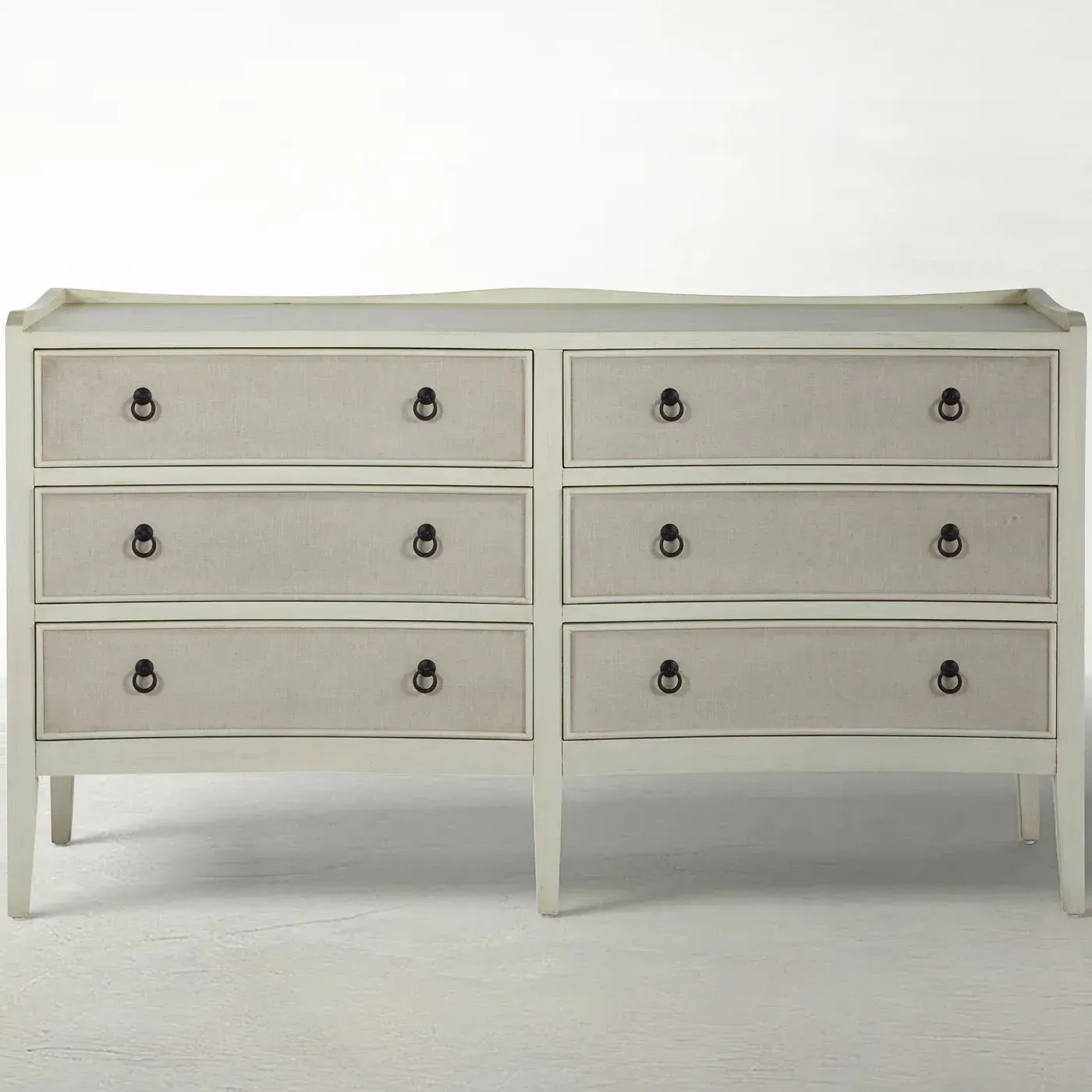 Naomi Double Dresser - Antique Cream, Mahogany