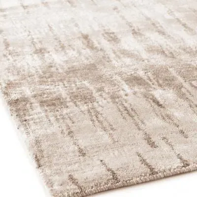 Naomi Ikat Patterned Hand Knotted Rug - Beige, Bamboo Silk