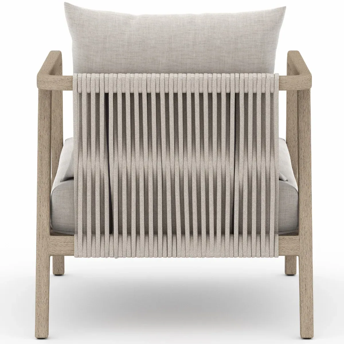Naomi Outdoor Lounge Arm Chair - Light Grey, Teak