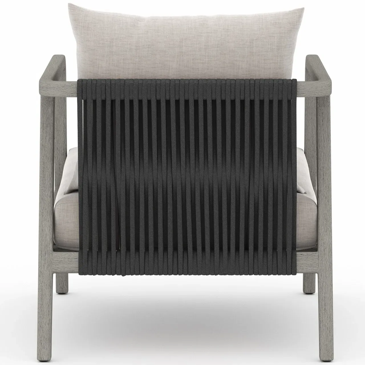 Naomi Outdoor Lounge Arm Chair - Light Grey, Teak