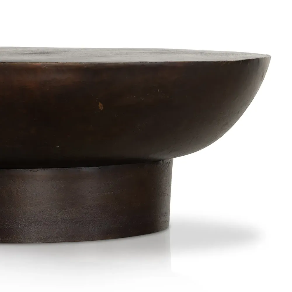 Narcissa Round Coffee Table - Brown, Aluminum