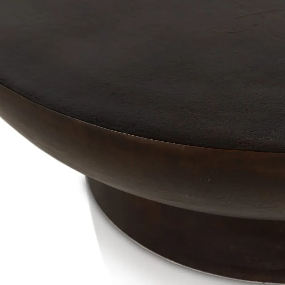 Narcissa Round Coffee Table - Brown, Aluminum