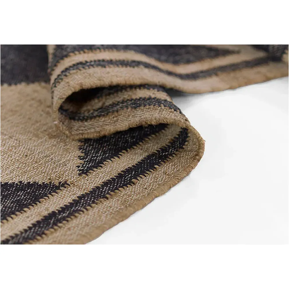 Nash Diamond Patterned Runner Rug - Black, Jute