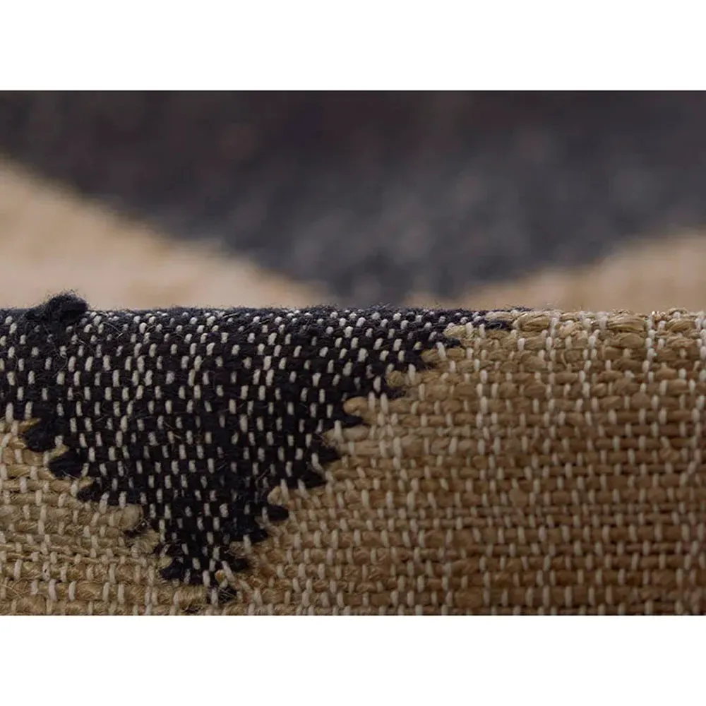 Nash Diamond Patterned Runner Rug - Black, Jute