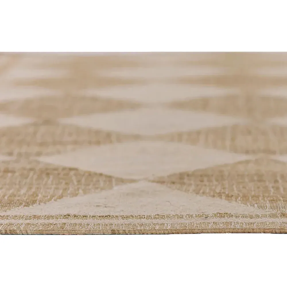 Nash Diamond Patterned Runner Rug - Off White, Jute