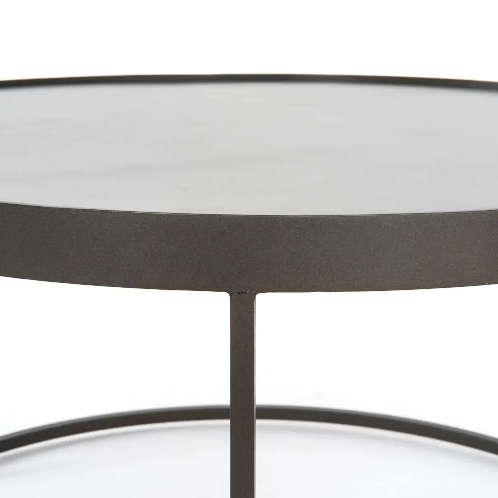 Nash Round Nesting Coffee Table - White, Marble