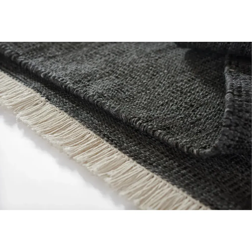 Natalia Striated Indoor Outdoor Rug - Black, PET Fiber