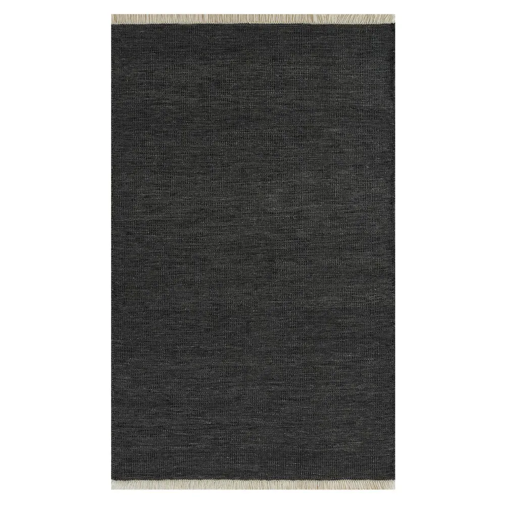 Natalia Striated Indoor Outdoor Rug - Black, PET Fiber