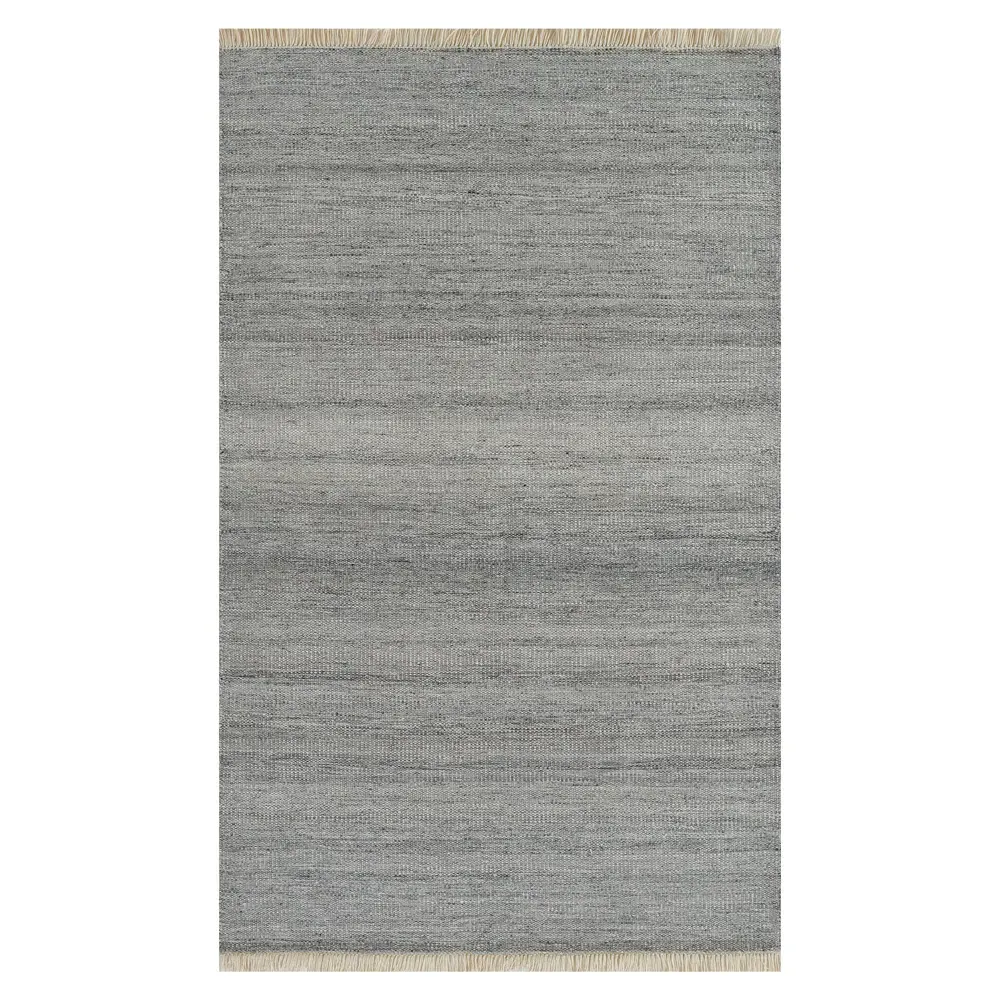 Natalia Striated Indoor Outdoor Rug - Silver, PET Fiber