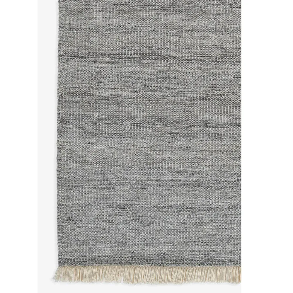 Natalia Striated Indoor Outdoor Runner Rug - Silver, PET Fiber
