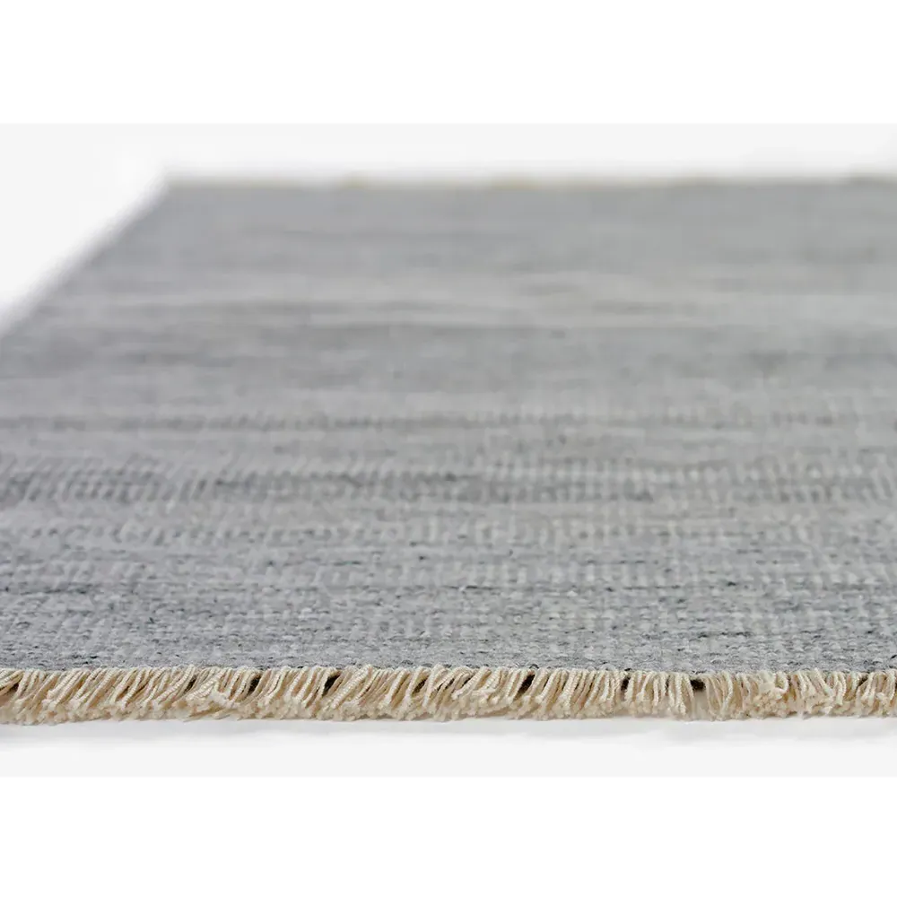 Natalia Striated Indoor Outdoor Runner Rug - Silver, PET Fiber