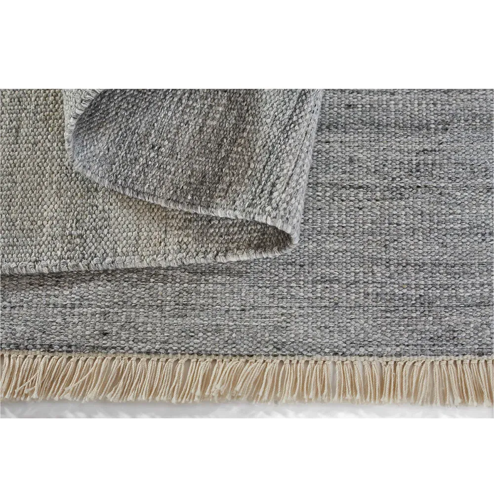 Natalia Striated Indoor Outdoor Runner Rug - Silver, PET Fiber
