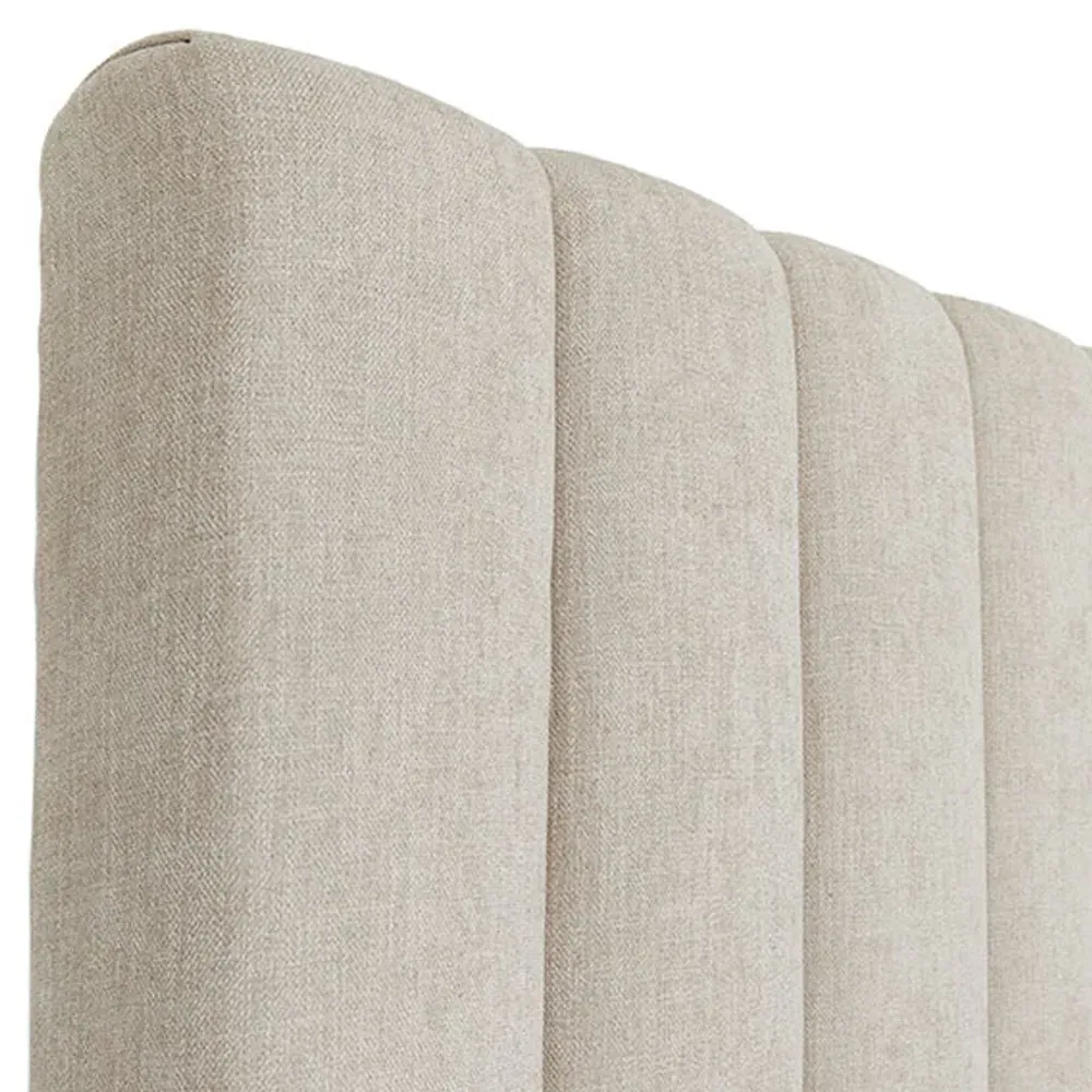 Natalie King Platform Bed - Beige, Teak