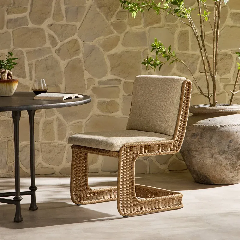 Natasha Woven Outdoor Dining Chair - Brown, Polyethylene