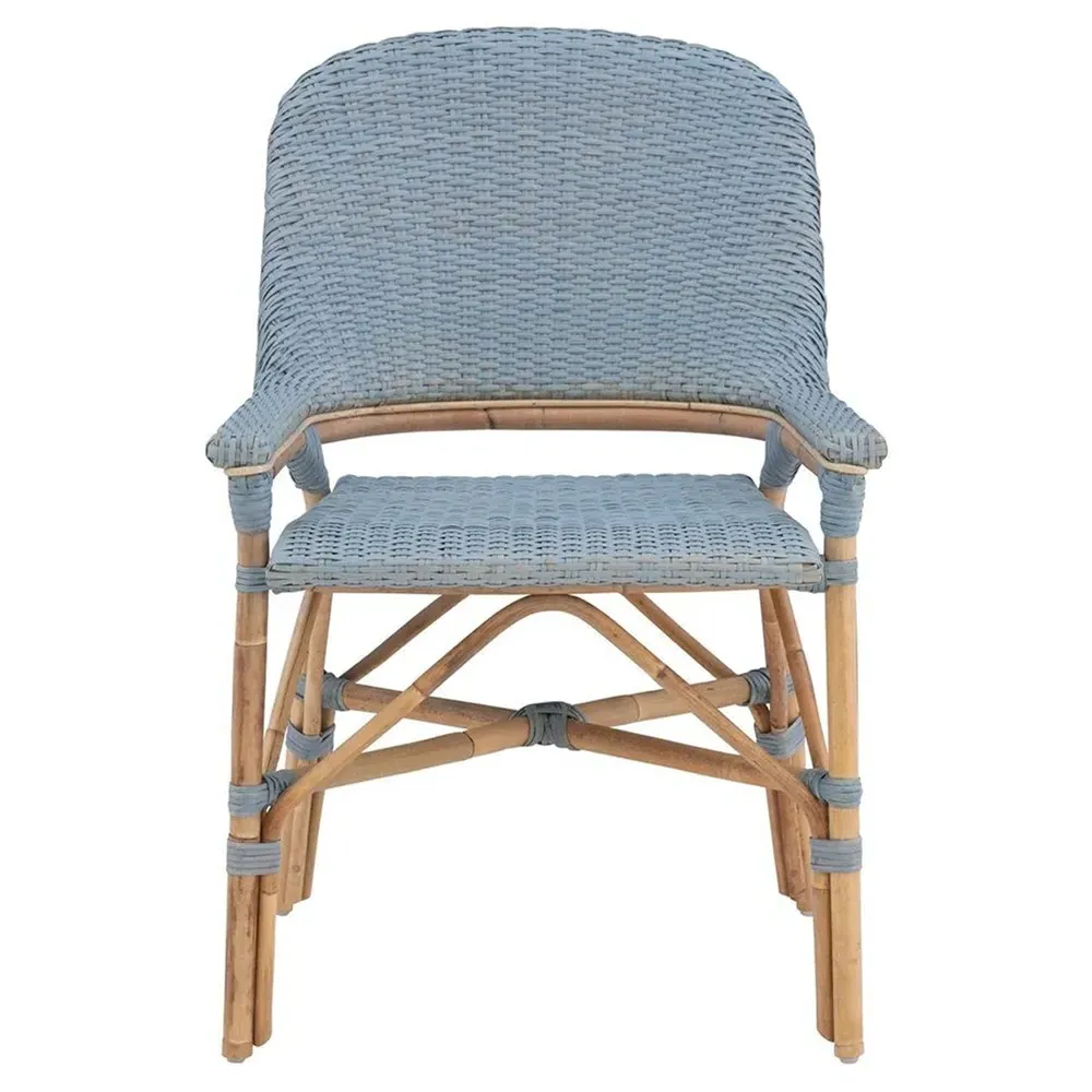 Natasha Woven Rattan Dining Arm Chair - Blue image