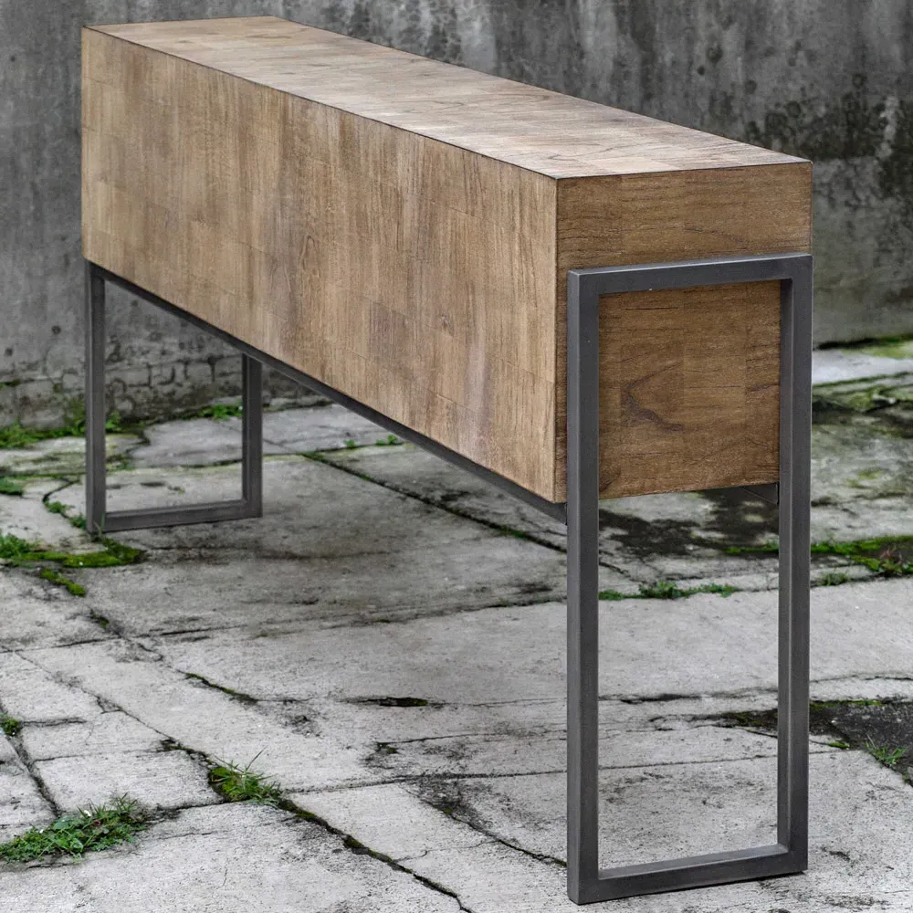 Nathan Console Table - Brown, Mahogany