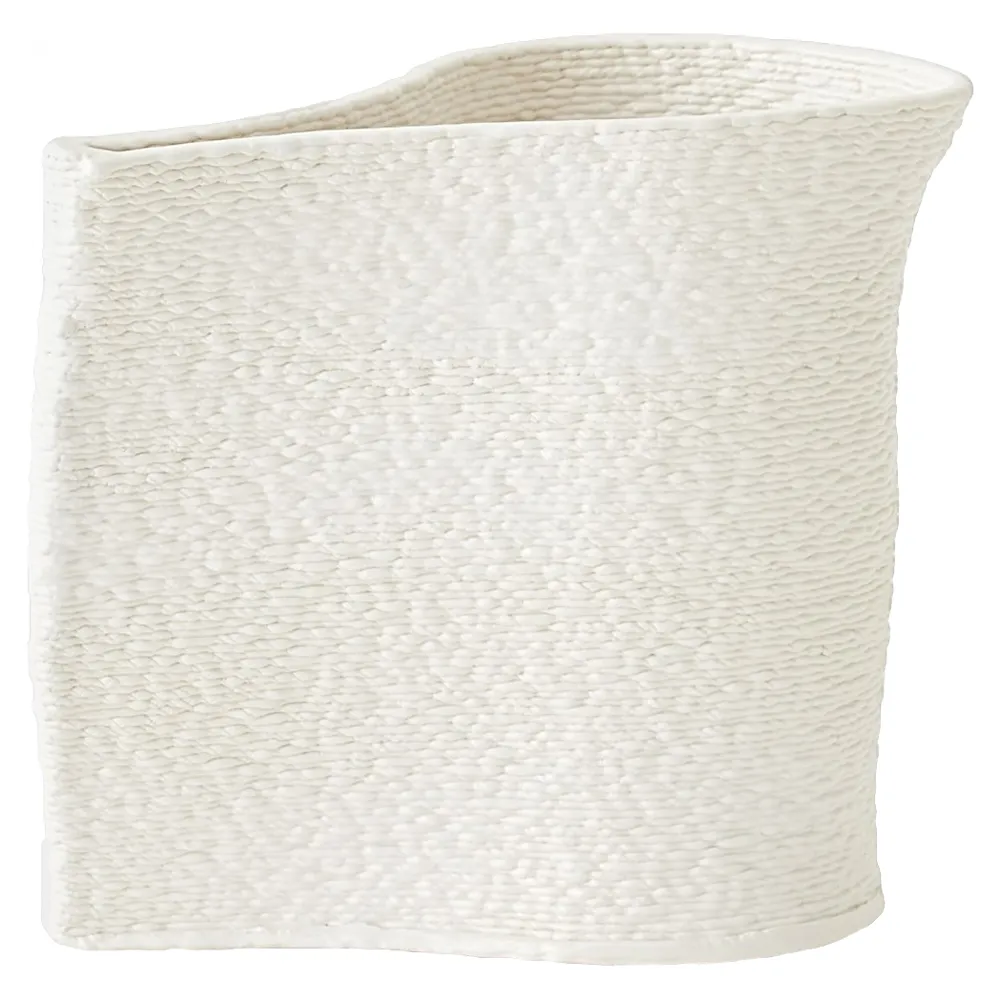 Nathan French Medium Decorative Table Vase - White, Ceramic