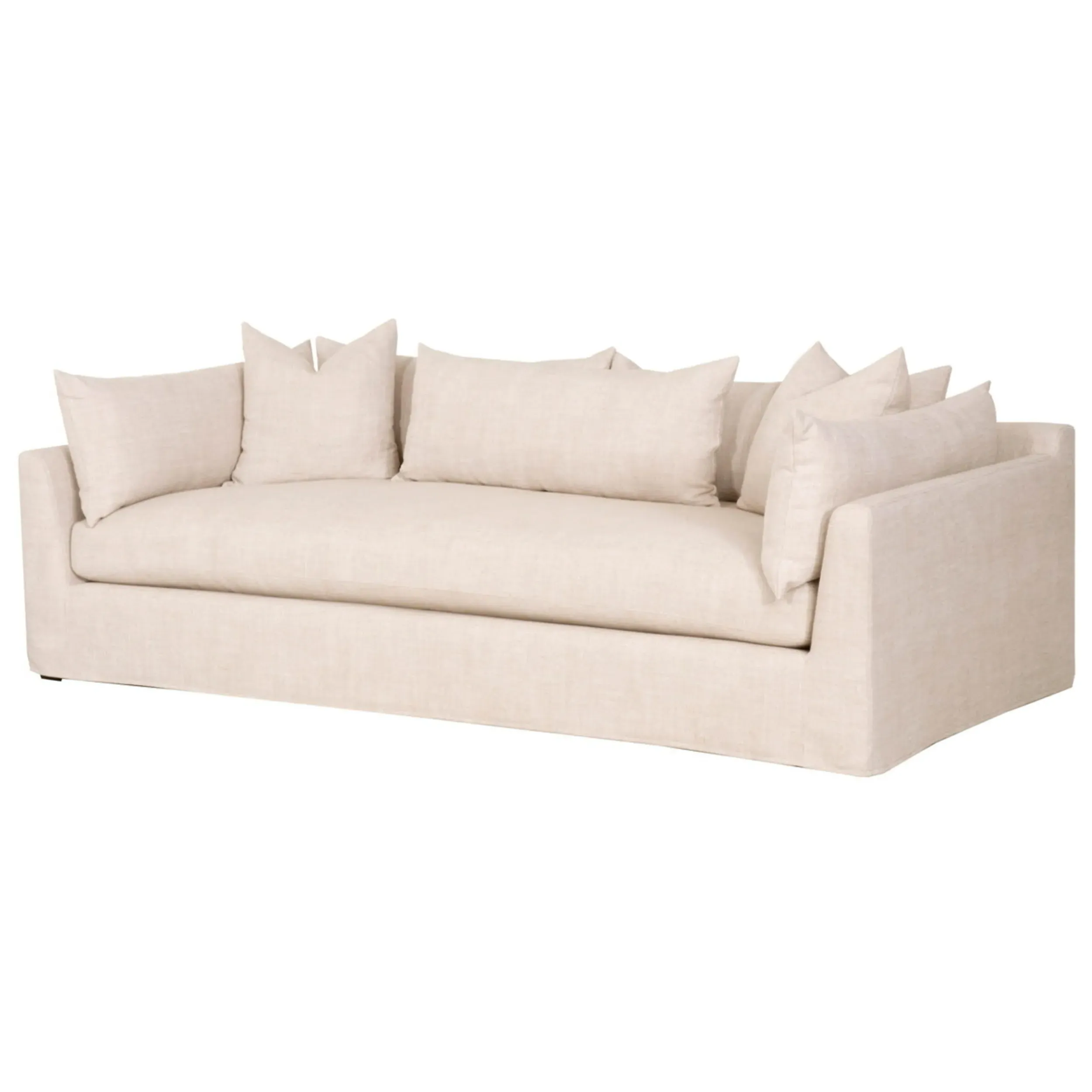Nathan Slipcovered Sofa - Beige, Birch Wood