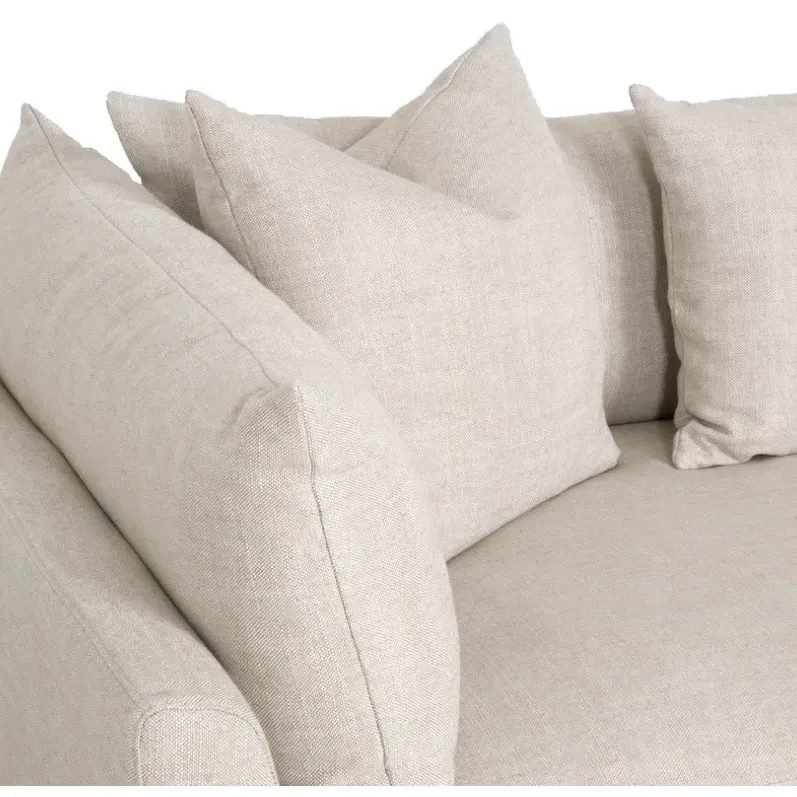 Nathan Slipcovered Sofa - Beige, Birch Wood