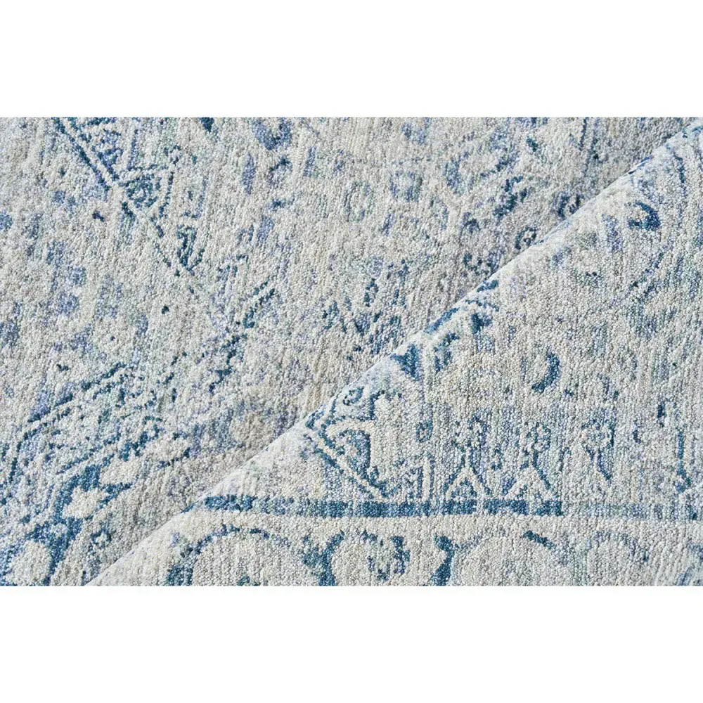Nathan Vintage Loom Patterned Rug Sample - Blue, Polyester