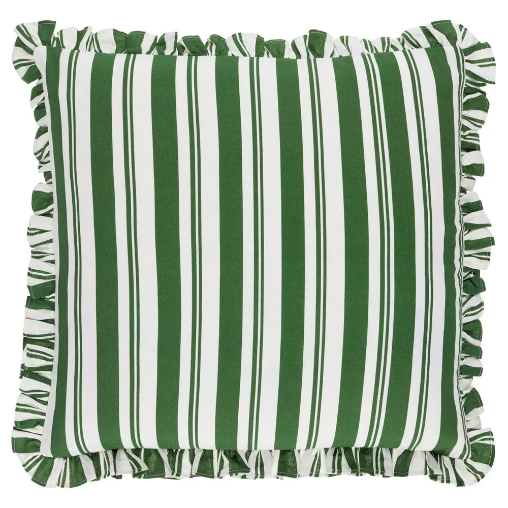 Nathaniel 18x18 Linear Throw Pillow - Green, Cotton image
