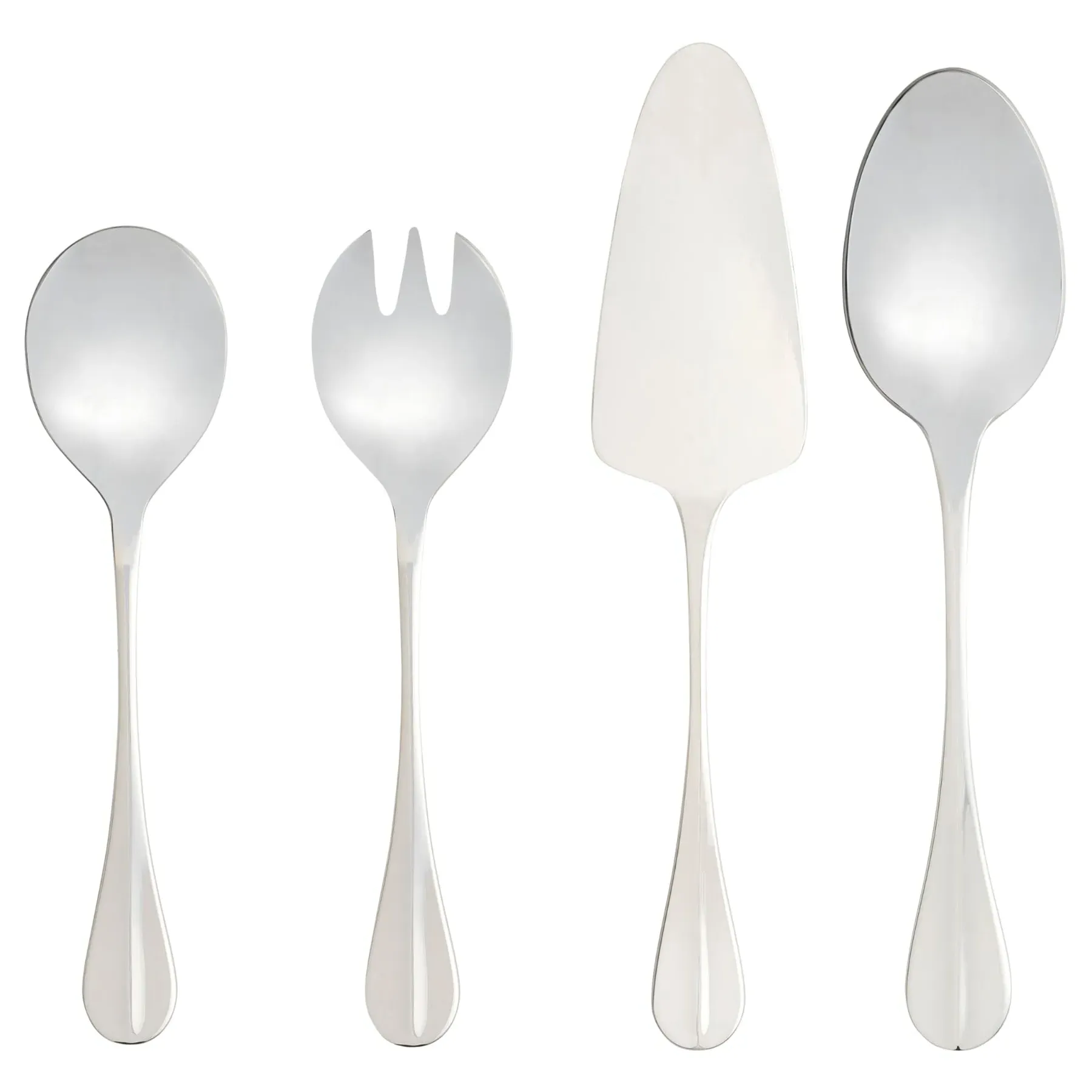 Nau 4 Piece Serving Set - Silver, Stainless Steel