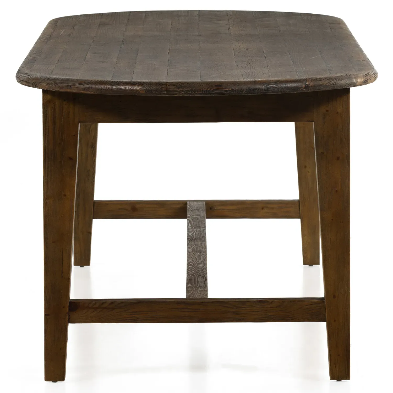 Nayden Large Oval Trestle Dining Table - Brown, Pine Wood