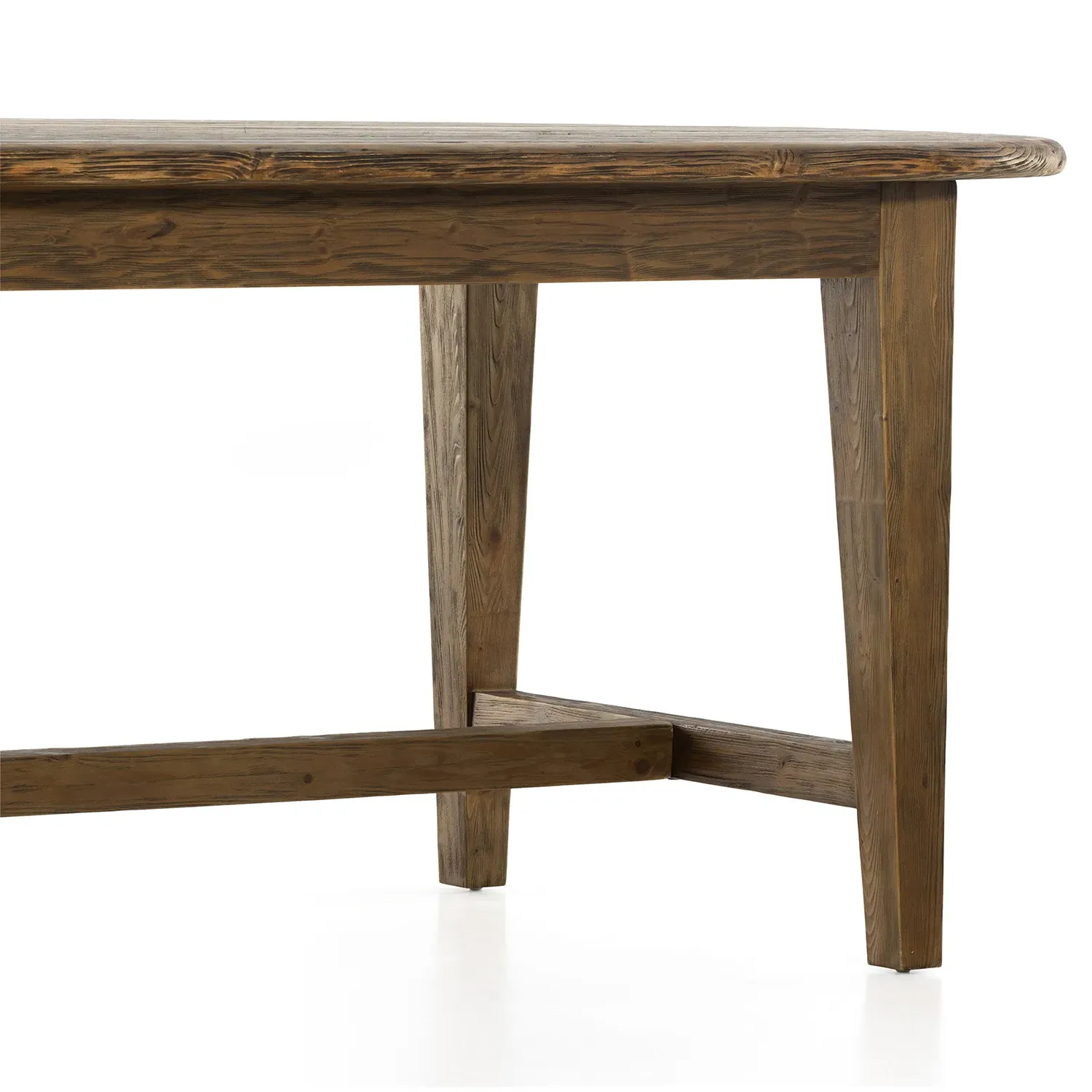 Nayden Large Oval Trestle Dining Table - Brown, Pine Wood
