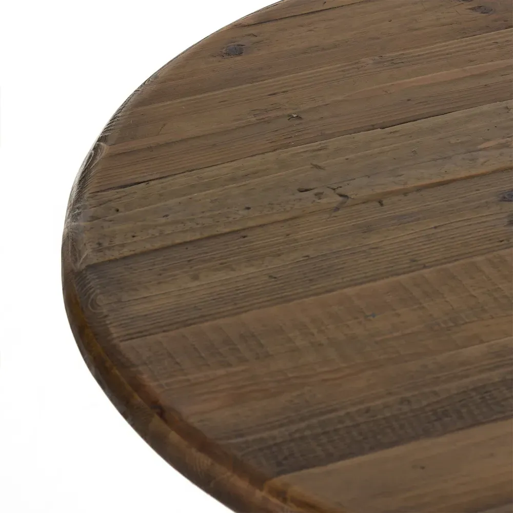 Nayden Small Oval Trestle Dining Table - Brown, Pine Wood