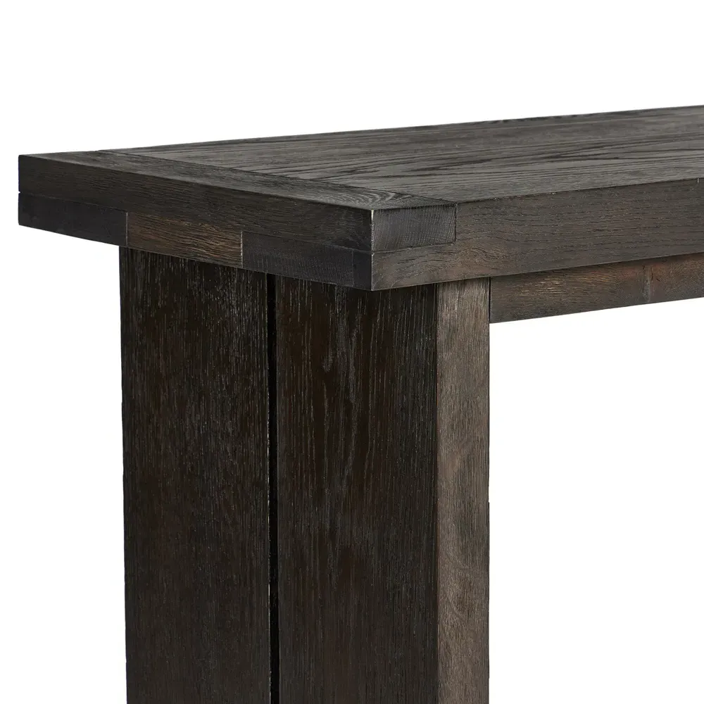 Nayeli Rectangular Console Table - Black, Oak