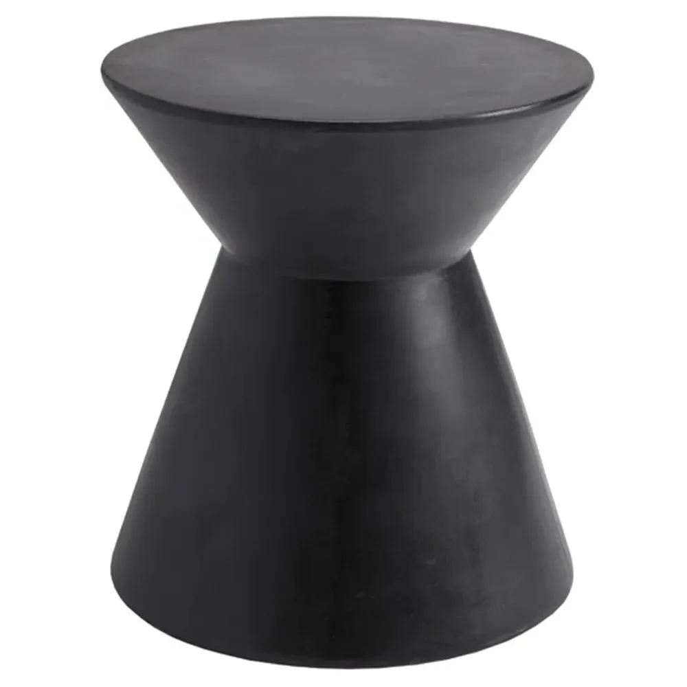 Neave Hourglass End Table - Black, Concrete image