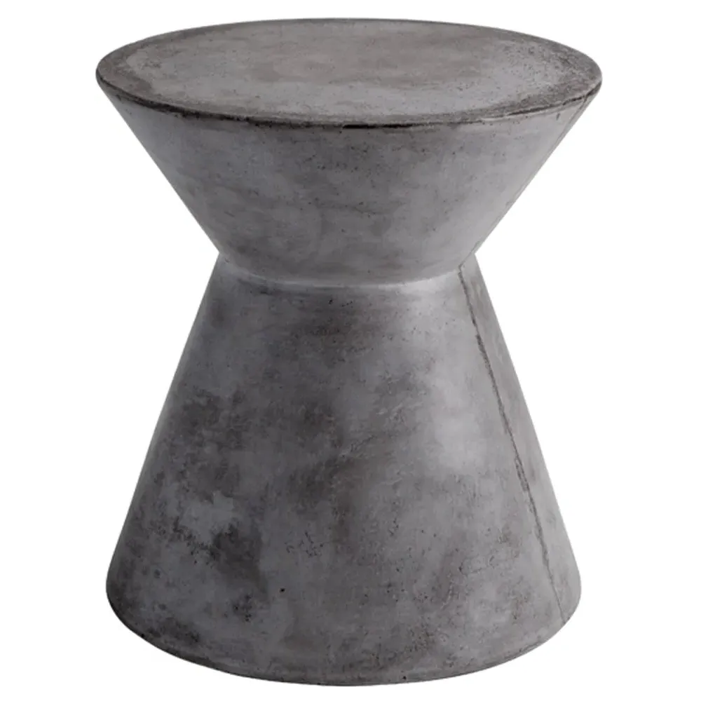 Neave Hourglass End Table - Grey, Concrete