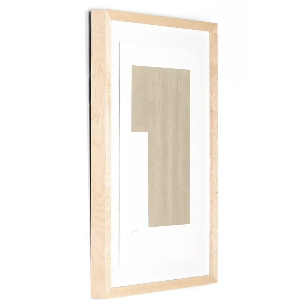 Negative In Taupe Painting 24x18 - Taupe, Textured Paper