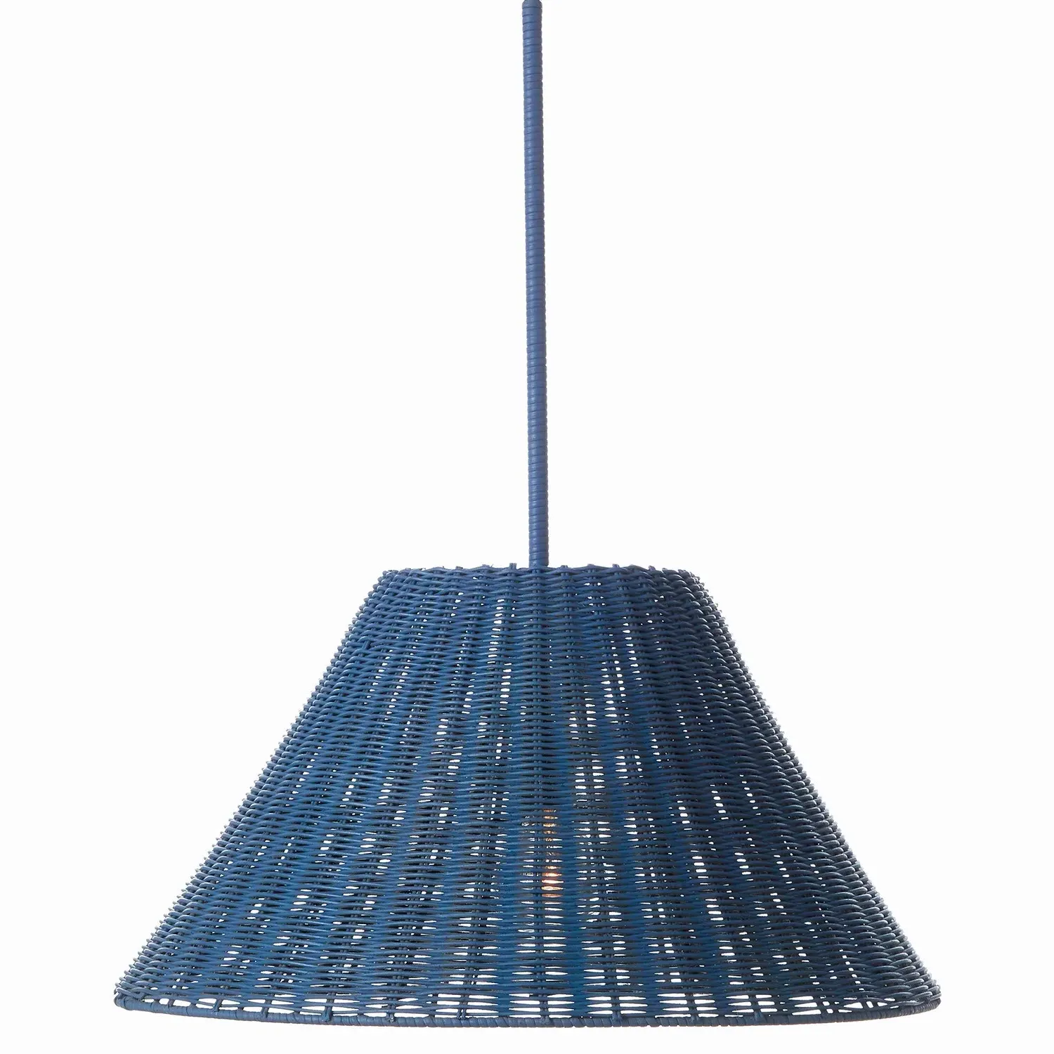 Nell Round Pendant - Dark Blue, Rattan image