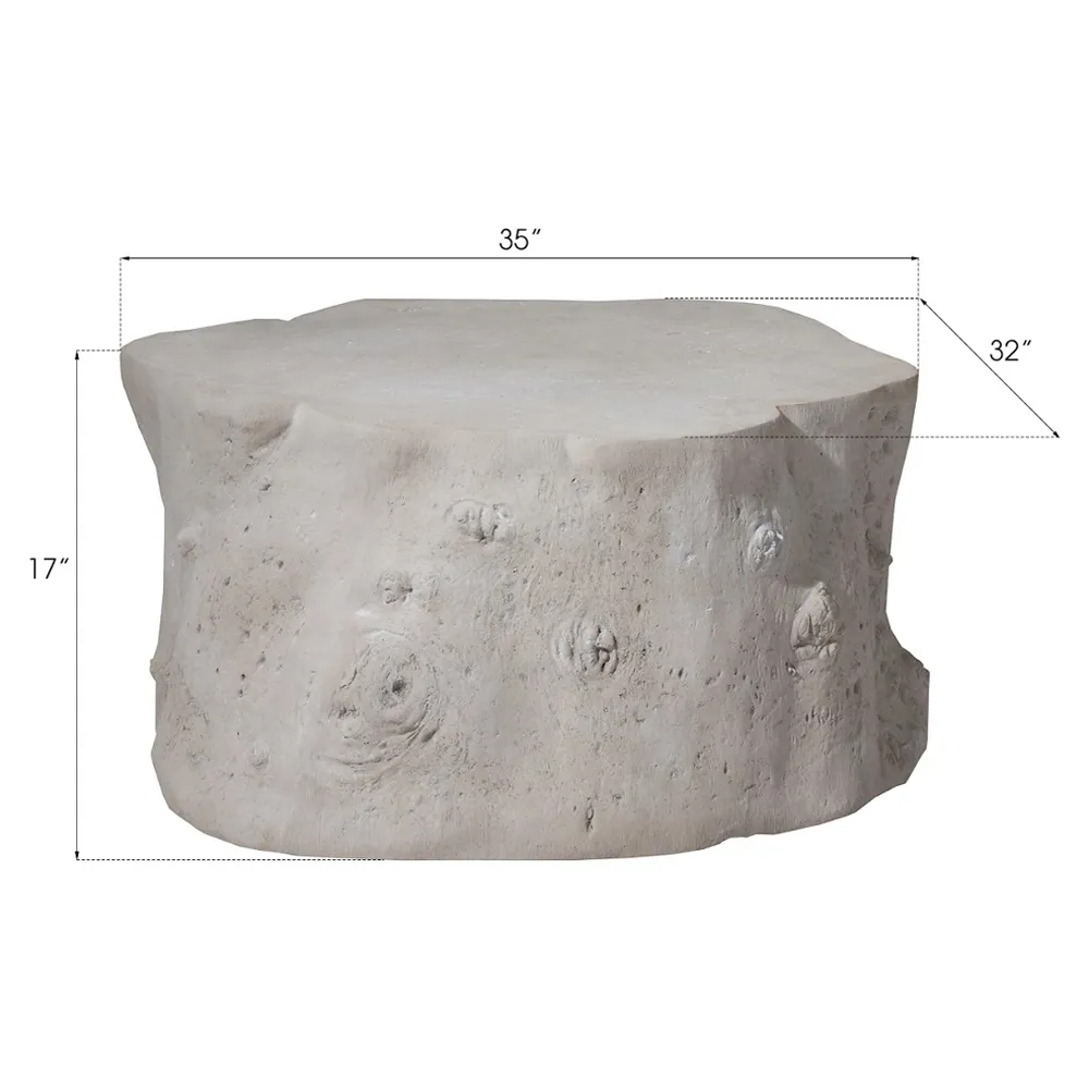 Nephele Block Coffee Table - Off-White, Resin