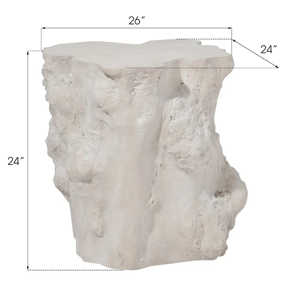 Nephele Block Side Table - Off-White, Resin