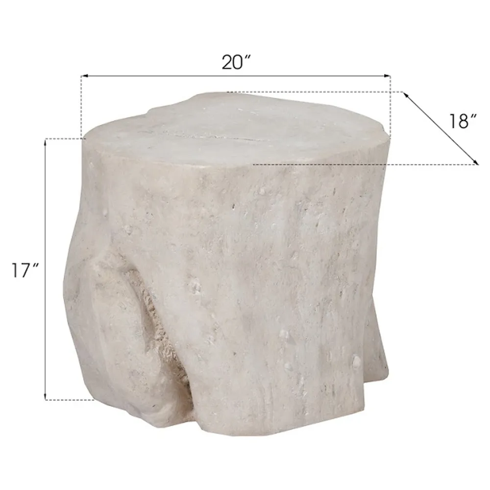Nephele Large Outdoor Stool - Off-White, Resin