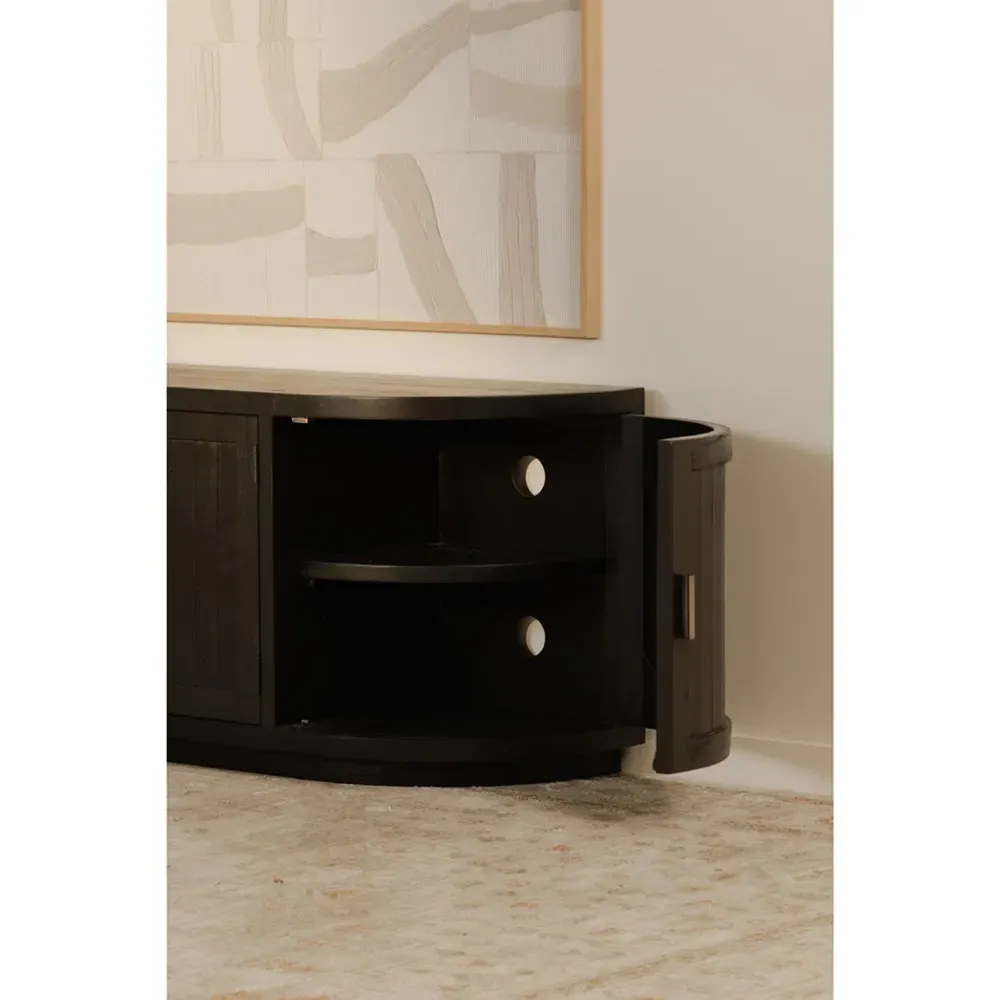 Neriah Reclaimed Wood Media Cabinet - Black